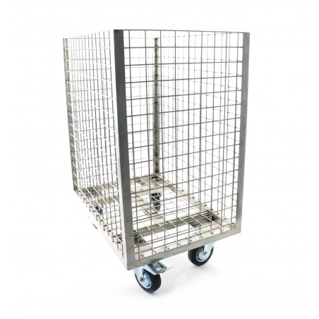 Fahrbarer Gitterwagen aus Edelstahl